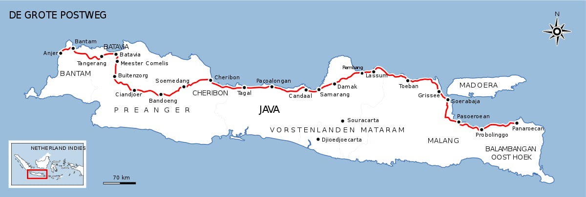 Jalan Daendels di Bangun pada Masa Kolonial Belanda (foto/istimewa)