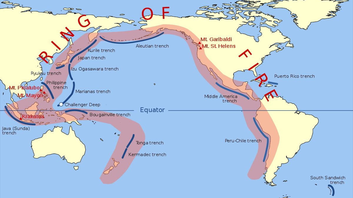 Gambar Cincin api Pasifik (Ring of Fire) yang melintas wilayah Indonesia (ft/istimewa)