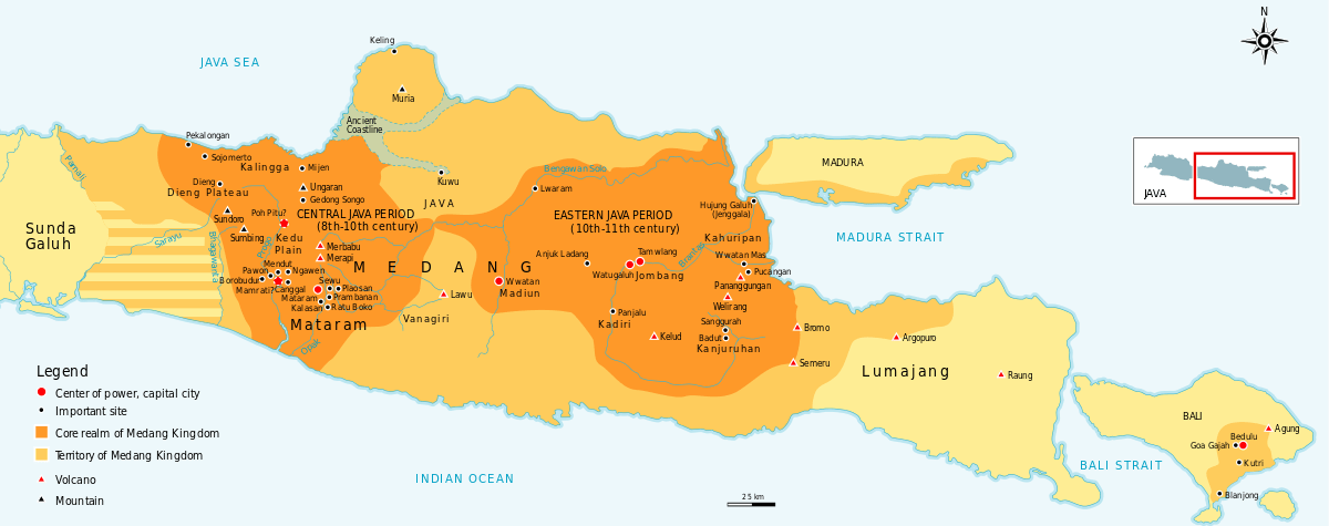 Kerajaan Mataram Kuno berdiri abad ke-8 Masehi di Jawa Tengah