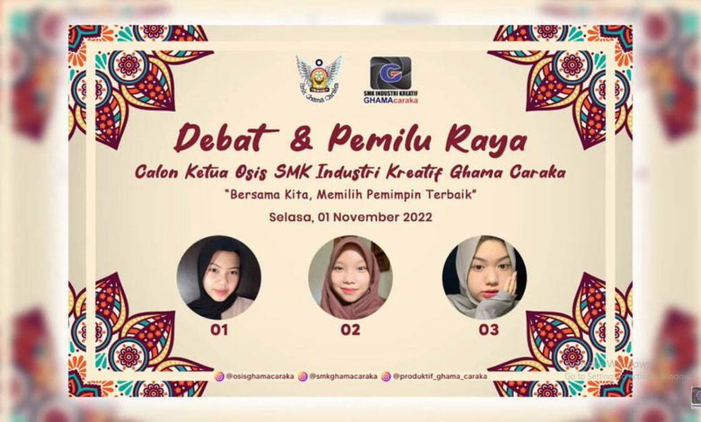 Debat dan Pemilu Raya SMK Ghama Caraka Industri Kreatif (foto/istimewa)