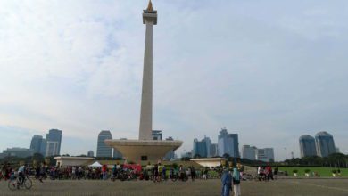 Monumen Nasional (monas) Jakarta pada hari Minggu (foto/istimewa)