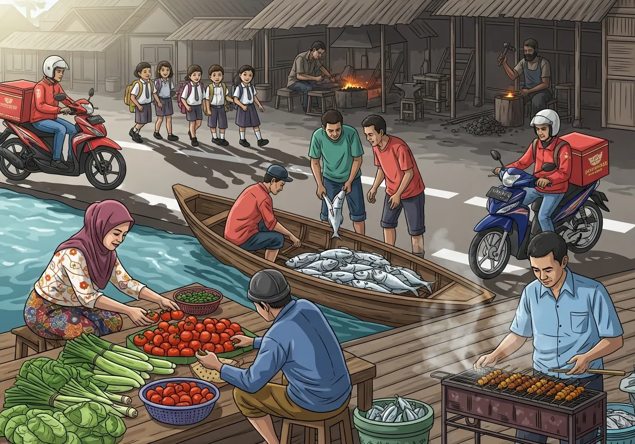 Contoh Kegiatan Manusia dalam Memenuhi Kebutuhan Hidup: Dari Pertanian hingga Jasa Modern (ft.istimewa)