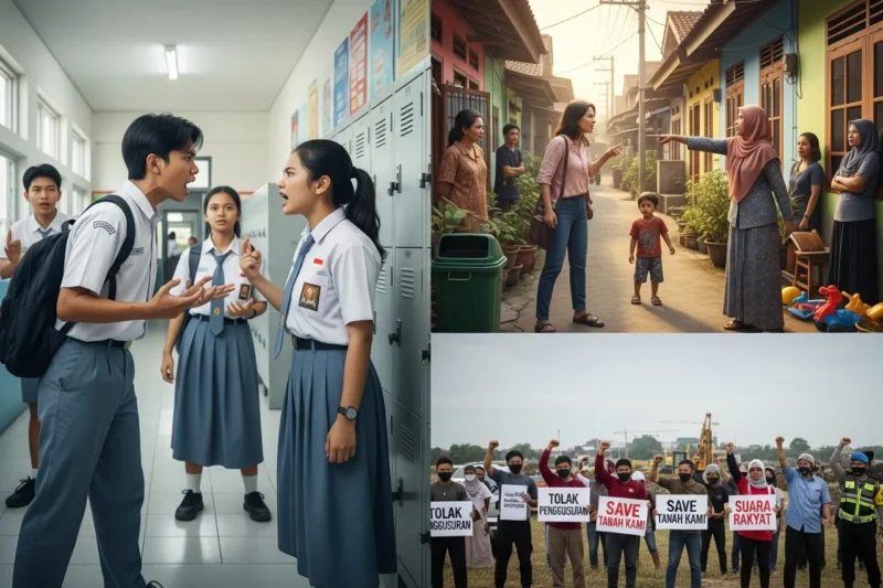 Contoh Pertentangan (Konflik Sosial) di Sekolah, Lingkungan, dan Masyarakat Indonesia