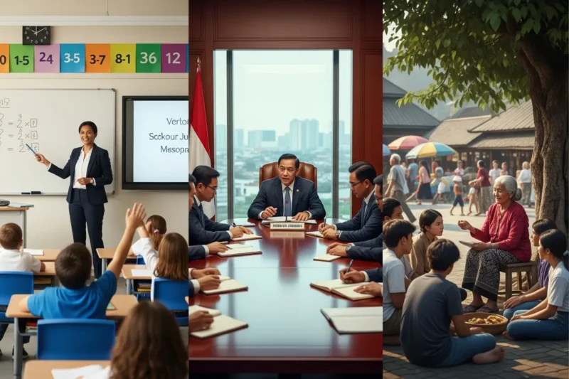 Contoh Interaksi Sosial Secara Vertikal di Lingkungan Sekolah, Pemerintahan, dan Masyarakat