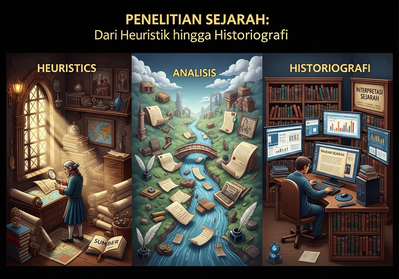 Langkah-Langkah Penelitian Sejarah dari Heuristik hingga Historiografi (ft.istimewa)