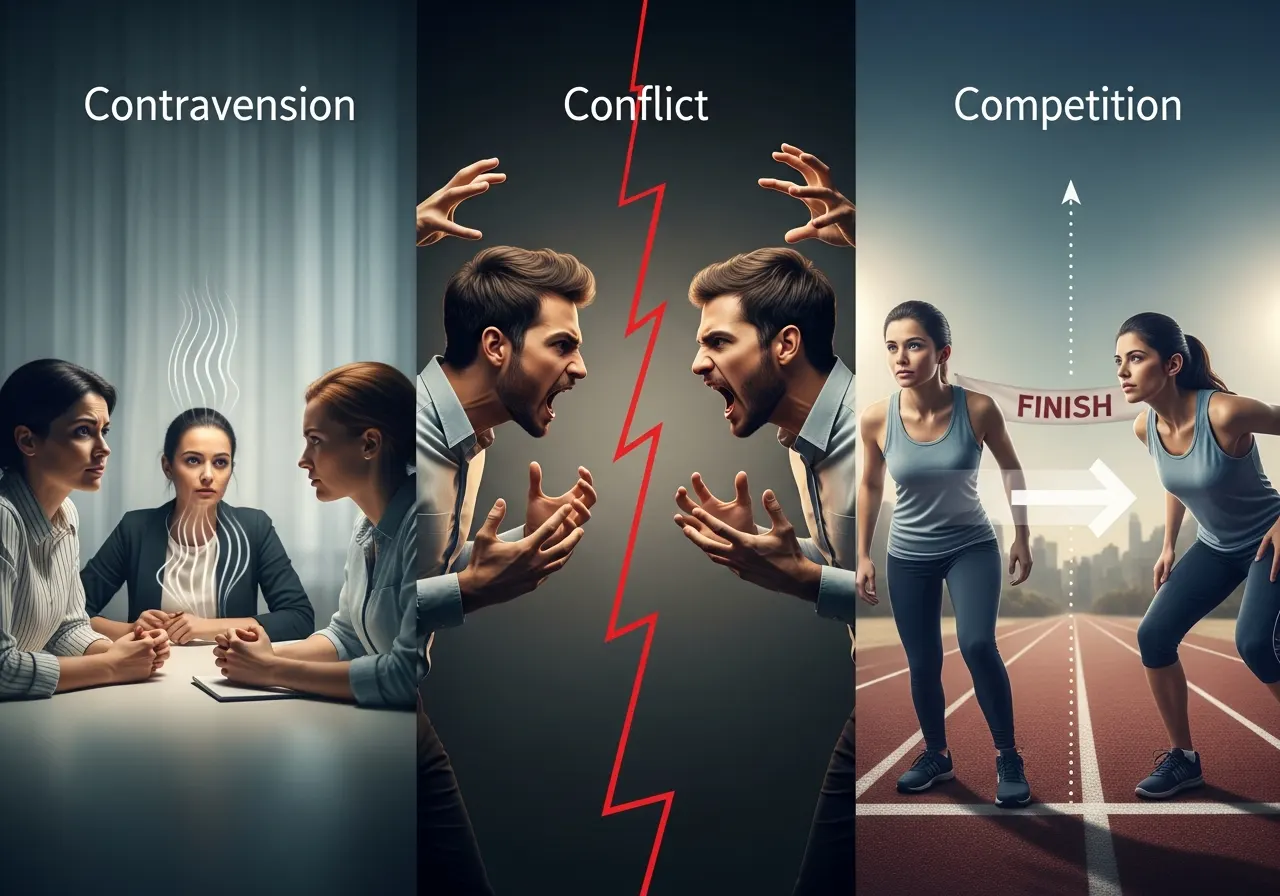 Perbedaan antara Kontravensi, Konflik, dan Persaingan dalam Interaksi Sosial (ft.istimewa)