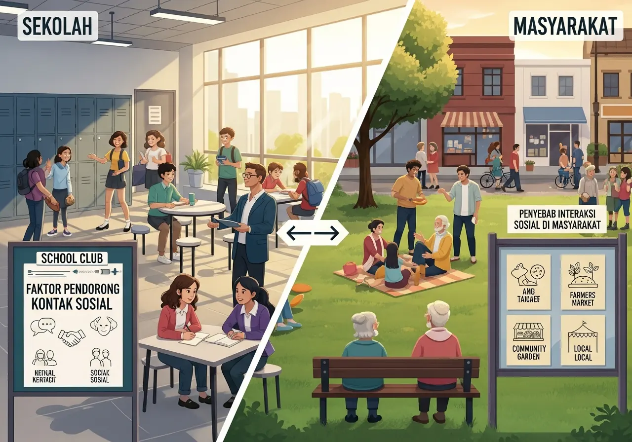 Faktor yang Mempengaruhi Terjadinya Kontak Sosial di Lingkungan Sekolah dan Masyarakat (ft.istimewa)