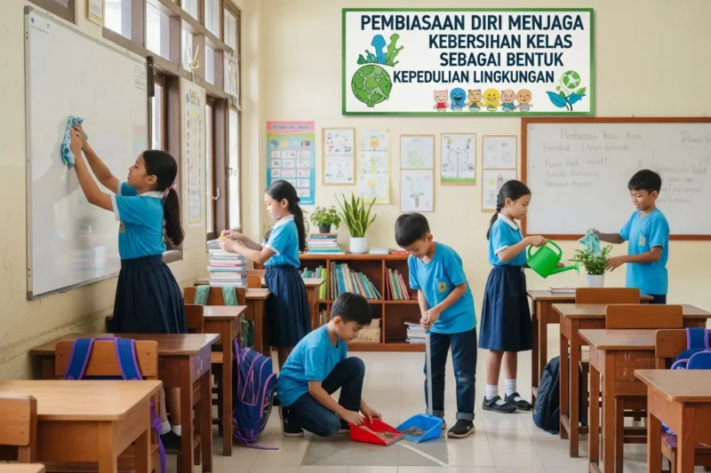 Pembiasaan Diri Menjaga Kebersihan Kelas sebagai Bentuk Kepedulian Lingkungan