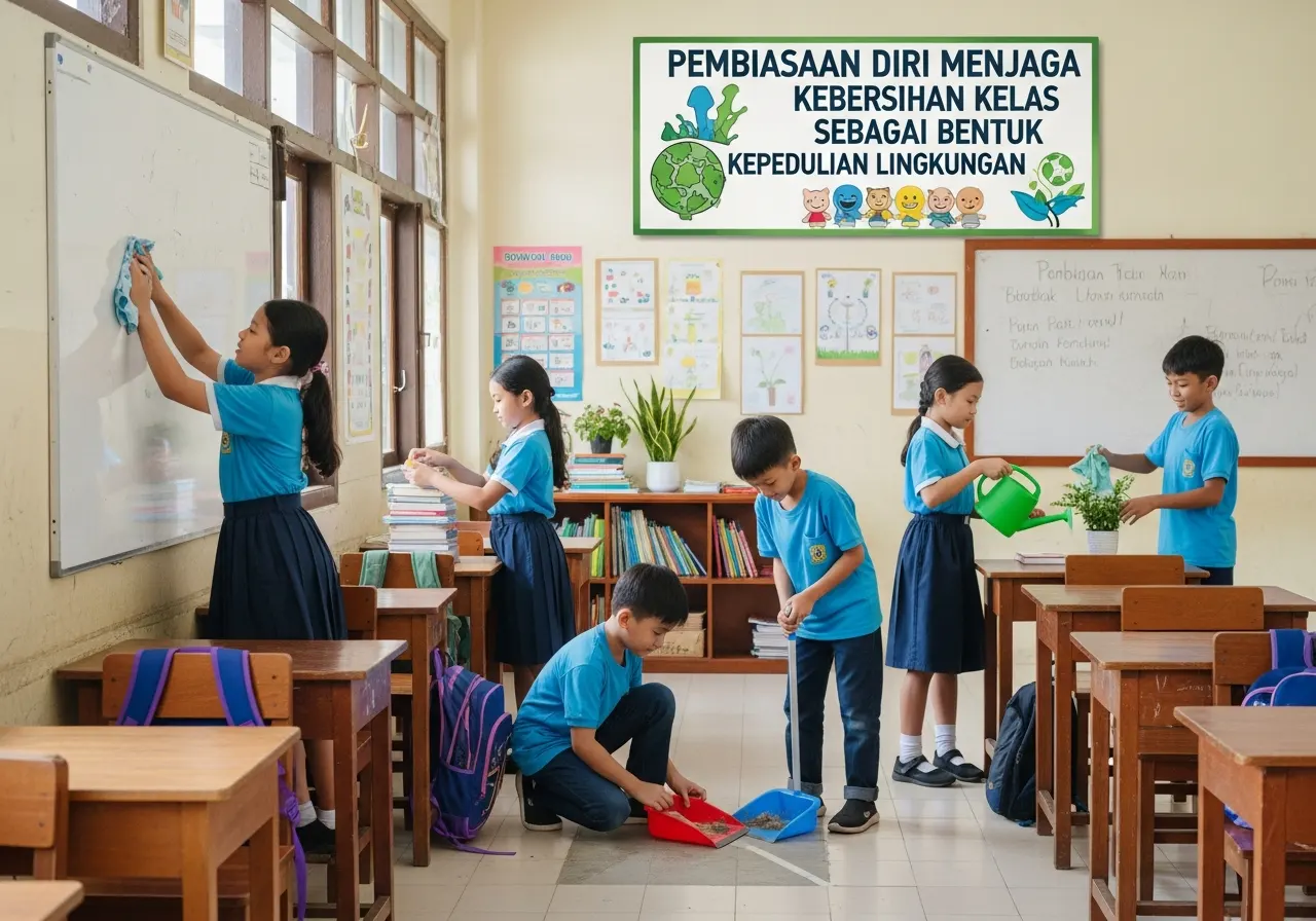 Pembiasaan Diri Menjaga Kebersihan Kelas sebagai Bentuk Kepedulian Lingkungan (ft.istimewa)