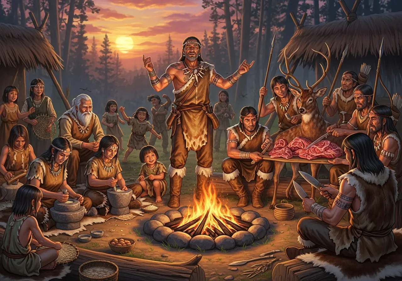 Kehidupan Sosial Pemburu-Pengumpul: Dari Pemimpin hingga Pembagian Makanan (ft.istimewa)