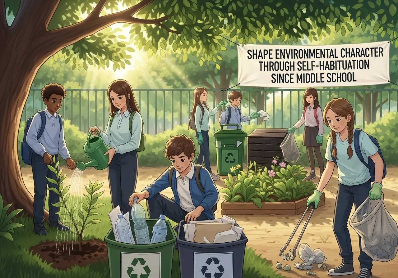 Membentuk Karakter Peduli Lingkungan melalui Pembiasaan Diri Sejak SMP (ft.istimewa)