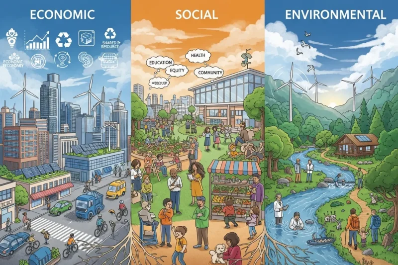 Pembangunan Berkelanjutan dalam Bidang Ekonomi, Sosial, dan Lingkungan