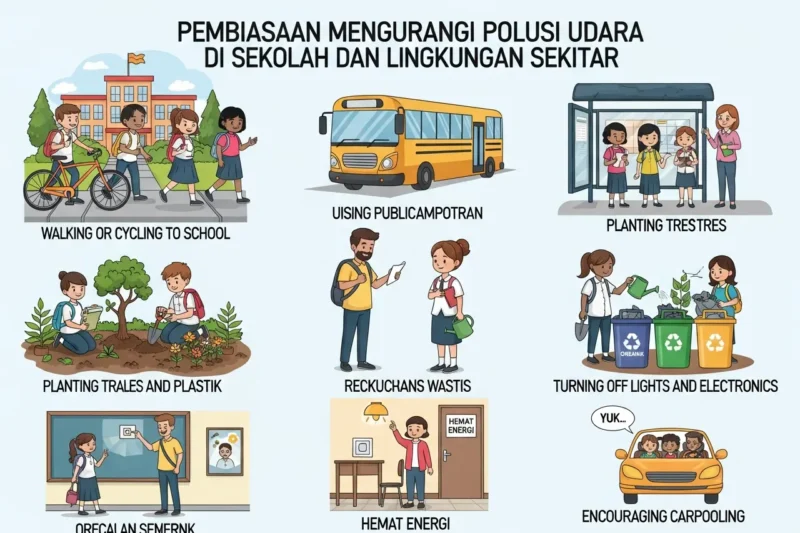 Pembiasaan Mengurangi Polusi Udara di Sekolah dan Lingkungan Sekitar