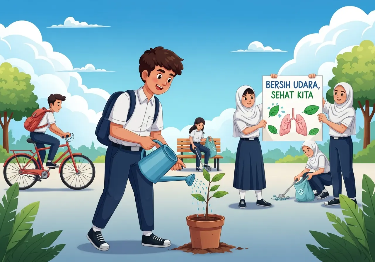 Peran Pelajar SMP dalam Melestarikan Udara Bersih melalui Kebiasaan Positif (ft.istimewa)