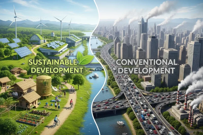 Perbedaan Pembangunan Berkelanjutan dan Pembangunan Konvensional