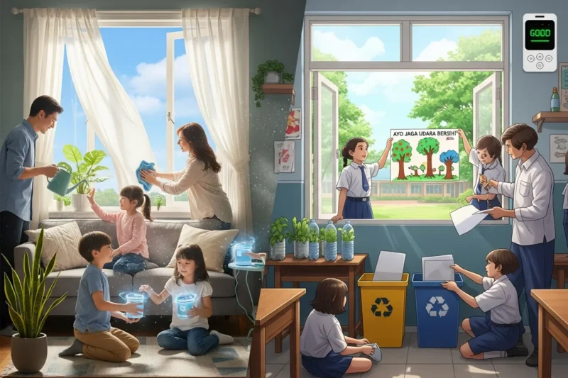 Contoh Pembiasaan Melestarikan Udara Bersih di Rumah dan Sekolah