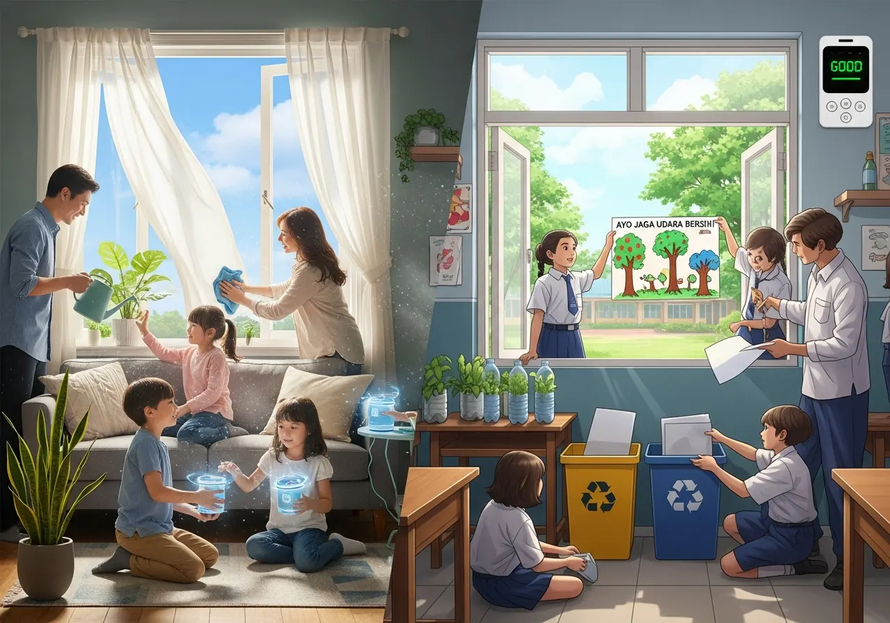 Contoh Pembiasaan Melestarikan Udara Bersih di Rumah dan Sekolah (ft.istimewa)