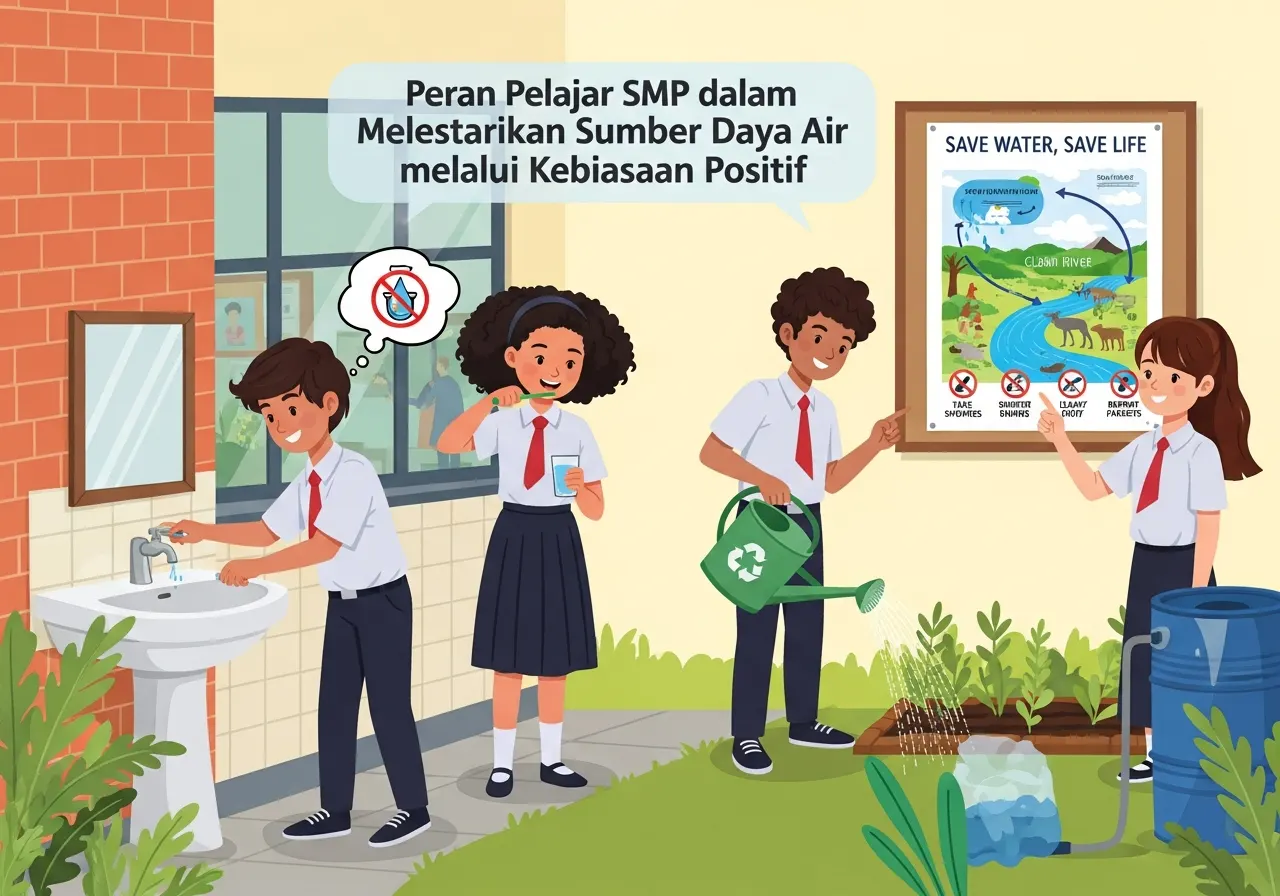 Peran Pelajar SMP dalam Melestarikan Sumber Daya Air melalui Kebiasaan Positif (ft.istimewa)