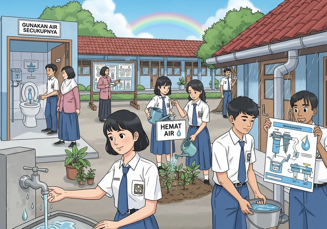 Kebiasaan Baik Pelajar SMP dalam Menjaga Ketersediaan Air Bersih (ft.istimewa)