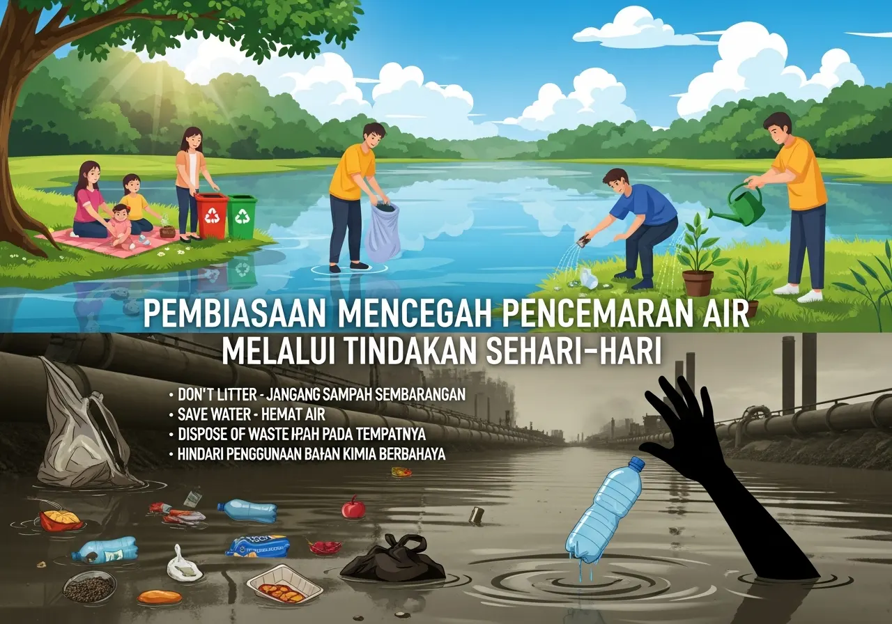 Pembiasaan Mencegah Pencemaran Air melalui Tindakan Sehari-hari (ft.istimewa)