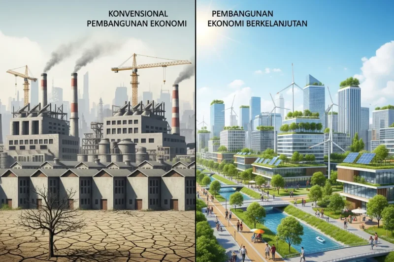 Perbedaan Pembangunan Ekonomi Berkelanjutan dan Pembangunan Ekonomi Konvensional