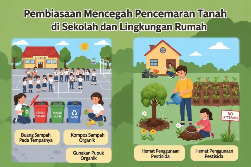 Pembiasaan Mencegah Pencemaran Tanah di Sekolah dan Lingkungan Rumah