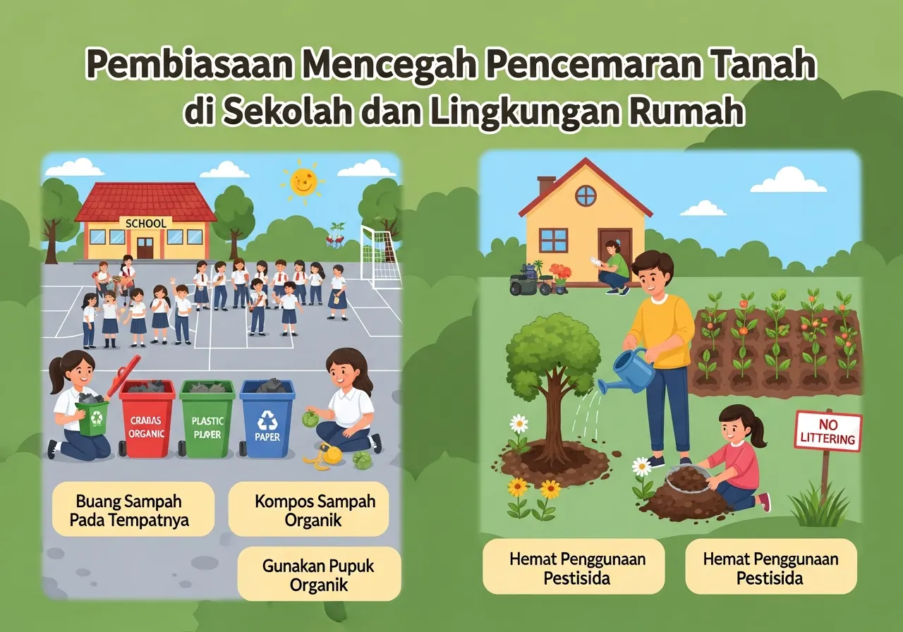 Pembiasaan Mencegah Pencemaran Tanah di Sekolah dan Lingkungan Rumah (ft.istimewa)