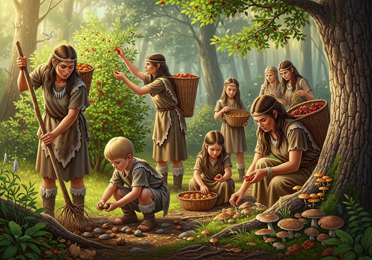 Bagaimana Perempuan dan Anak Membantu Mengumpulkan Makanan Zaman Dulu (ft.istimewa)