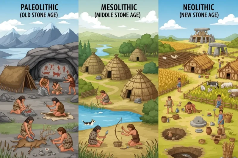 Perbedaan Manusia Zaman Batu Tua, Batu Tengah, dan Batu Muda