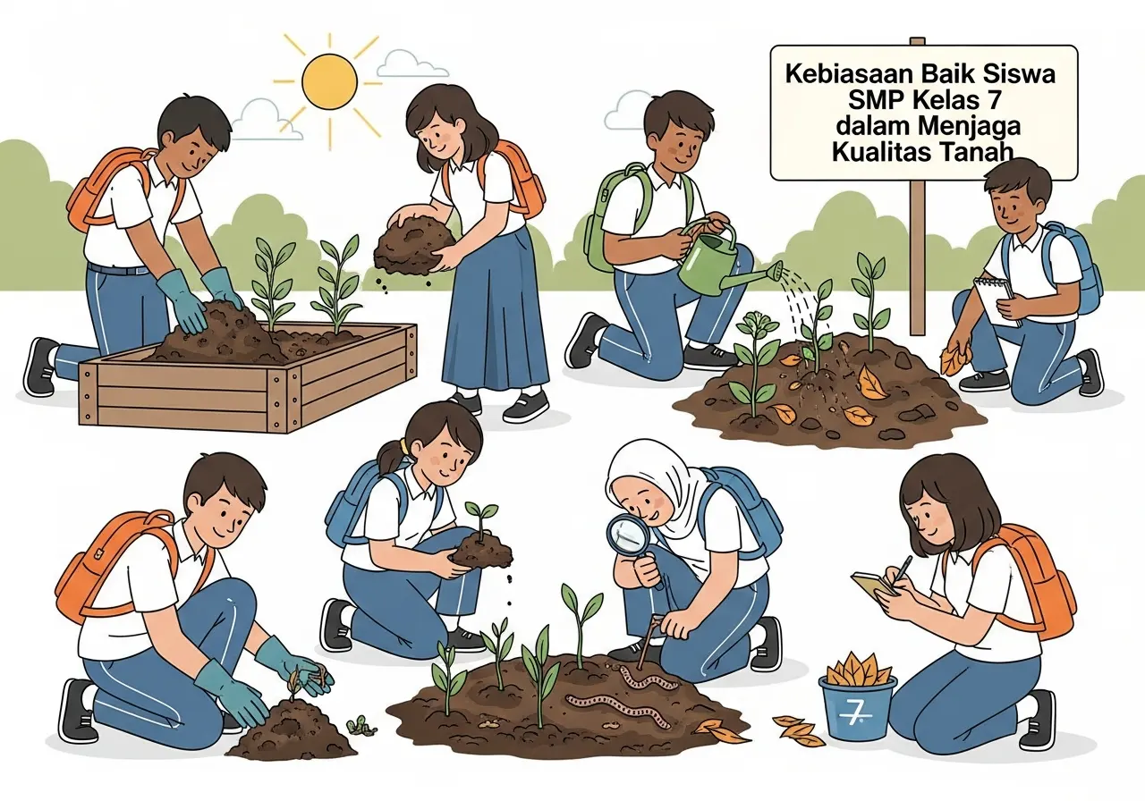 Kebiasaan Baik Siswa SMP Kelas 7 dalam Menjaga Kualitas Tanah (ft.istimewa)