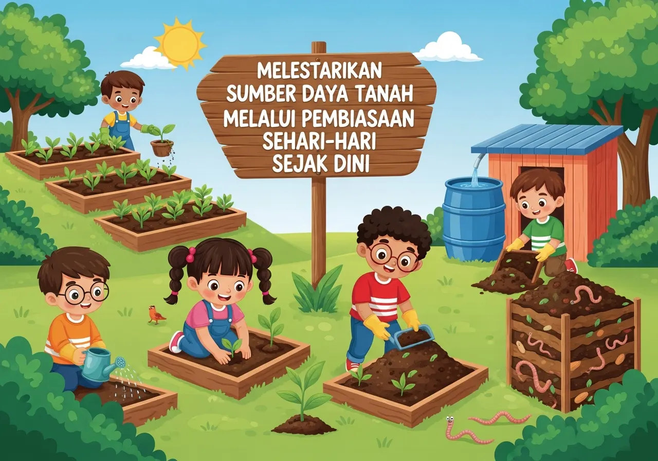 Melestarikan Sumber Daya Tanah melalui Pembiasaan Sehari-hari Sejak Dini (ft.istimewa)