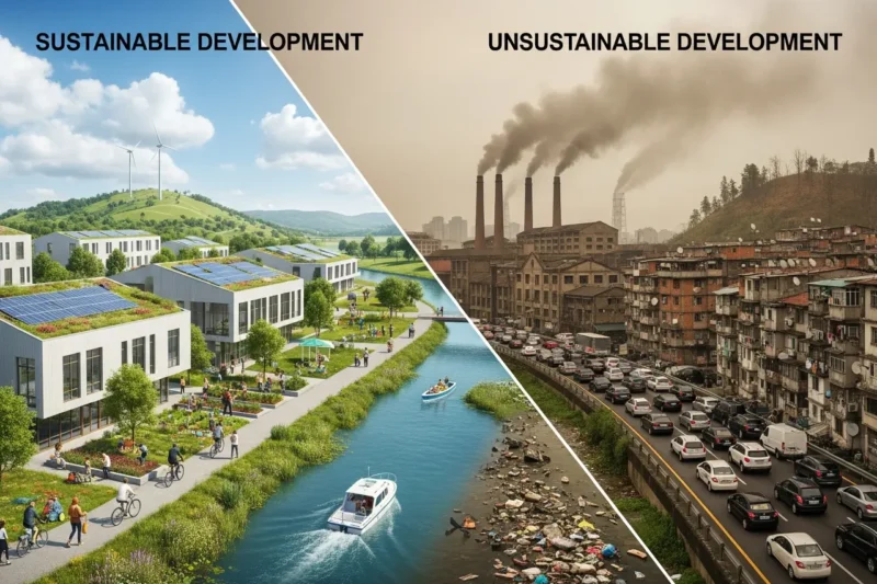 Perbedaan Karakteristik Pembangunan Berkelanjutan dan Pembangunan Tidak Berkelanjutan