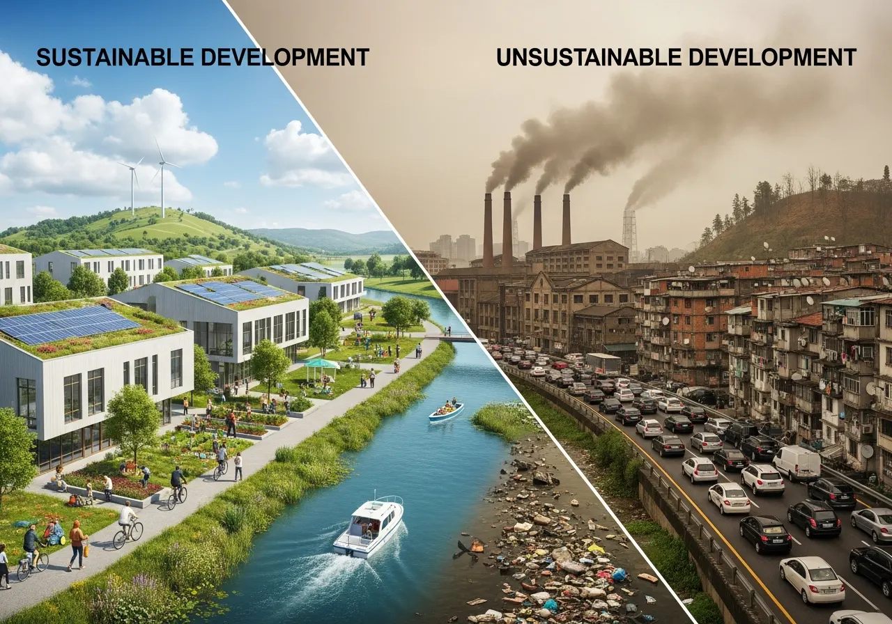 Perbedaan Karakteristik Pembangunan Berkelanjutan dan Pembangunan Tidak Berkelanjutan (ft.istimewa)