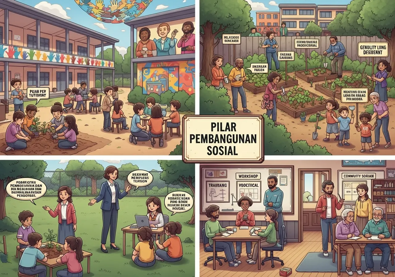 Contoh Penerapan Pilar Pembangunan Sosial di Lingkungan Sekolah dan Masyarakat (ft.istimewa)