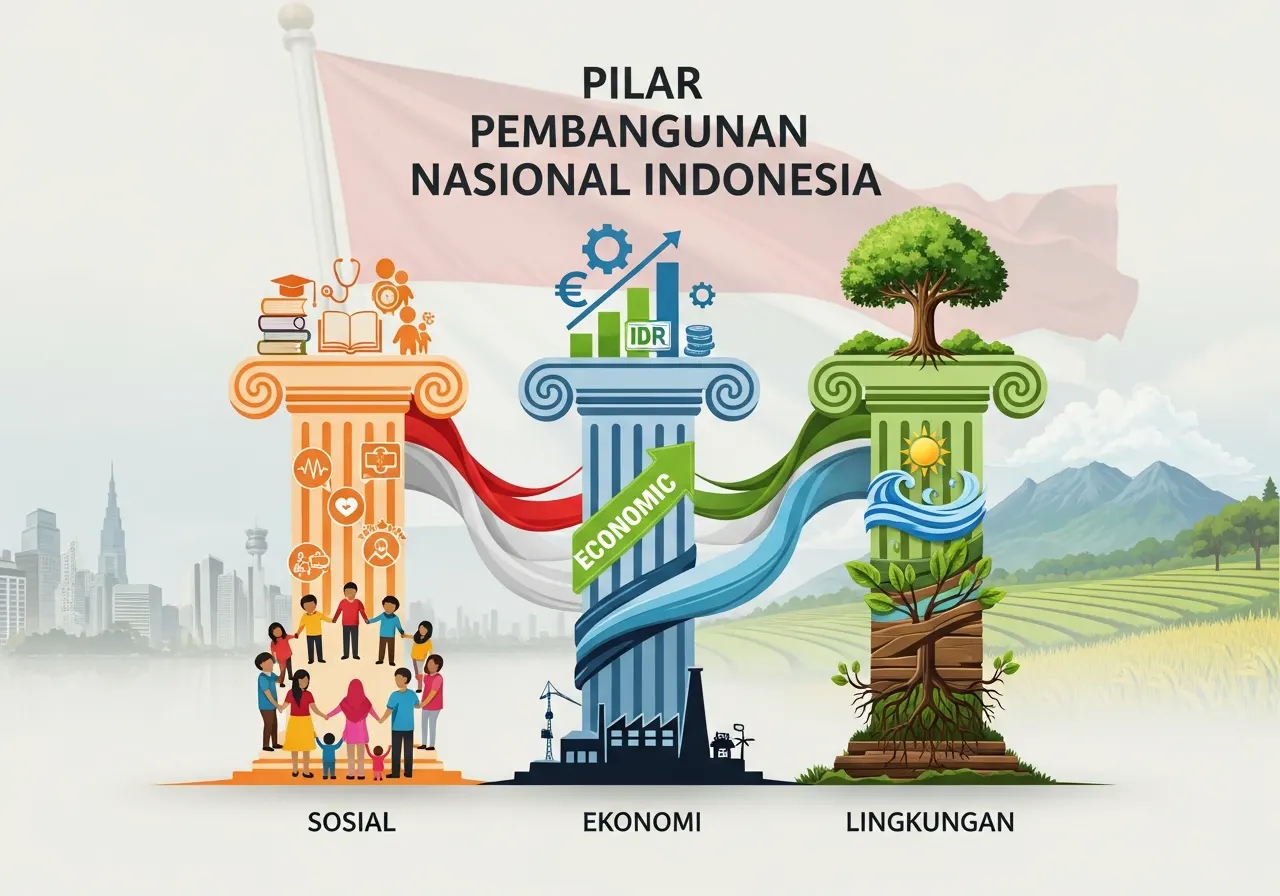 Pilar Pembangunan Nasional Indonesia dalam Bidang Sosial, Ekonomi, dan Lingkungan (ft.istimewa)