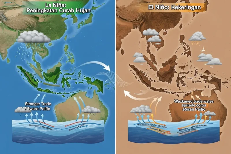 Perbedaan La Niña dan El Niño serta Pengaruhnya terhadap Iklim Indonesia