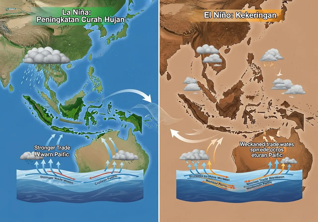 Perbedaan La Niña dan El Niño serta Pengaruhnya terhadap Iklim Indonesia (ft.istimewa)