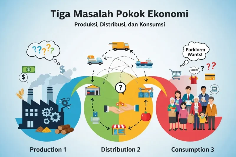 Tiga Masalah Pokok Ekonomi: Produksi, Distribusi, dan Konsumsi