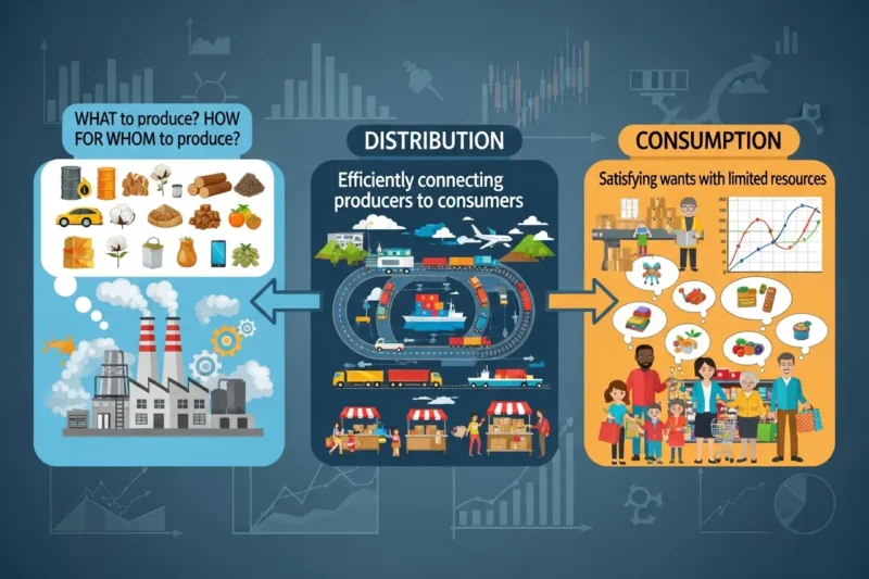 Masalah Pokok Ekonomi dalam Kegiatan Produksi, Distribusi, dan Konsumsi