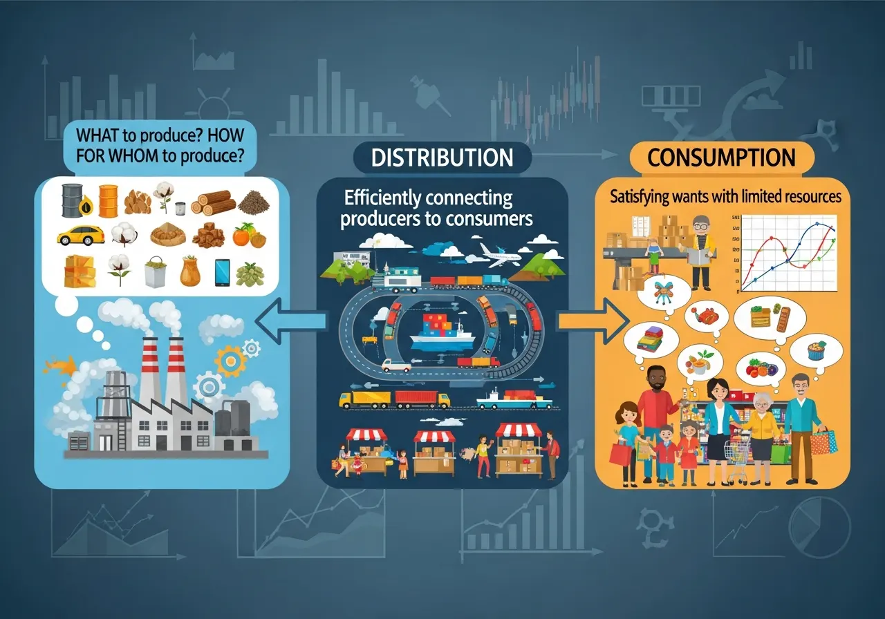 Masalah Pokok Ekonomi dalam Kegiatan Produksi, Distribusi, dan Konsumsi (ft.istimewa)