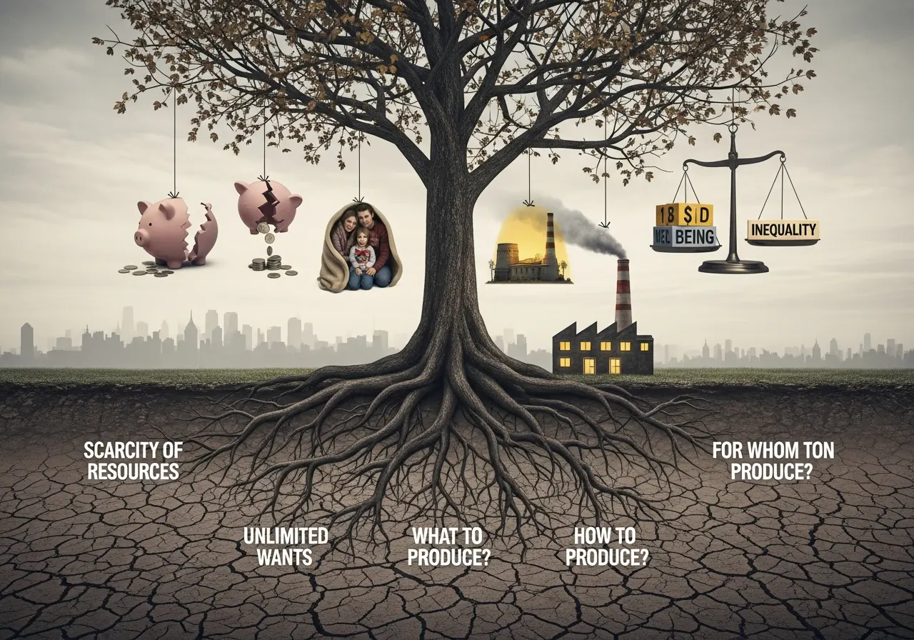 Masalah Pokok Ekonomi dan Dampaknya bagi Kesejahteraan Masyarakat (ft.istimewa)