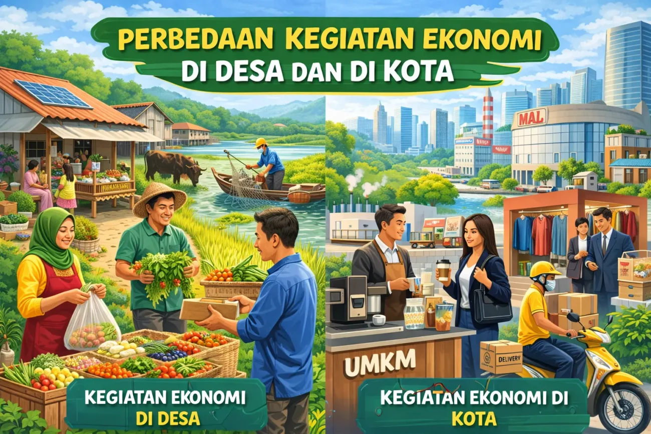 Perbedaan Kegiatan Ekonomi di Desa dan di Kota (ft.istimewa)