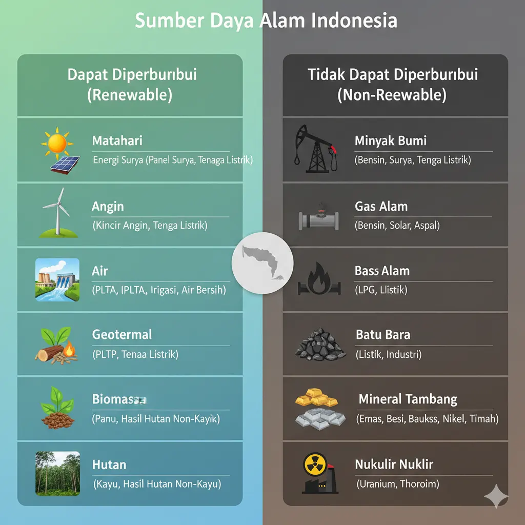Sumber Daya Alam Indonesia yang Dapat Diperbarui dan Tidak Dapat Diperbarui (ft.istimewa)