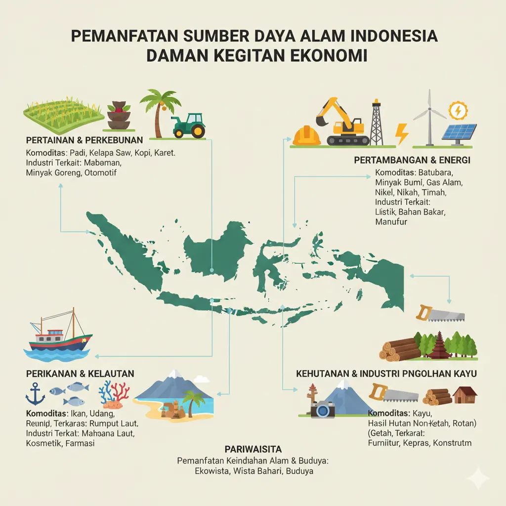 Pemanfaatan Sumber Daya Alam Indonesia dalam Kegiatan Ekonomi (ft.istimewa)