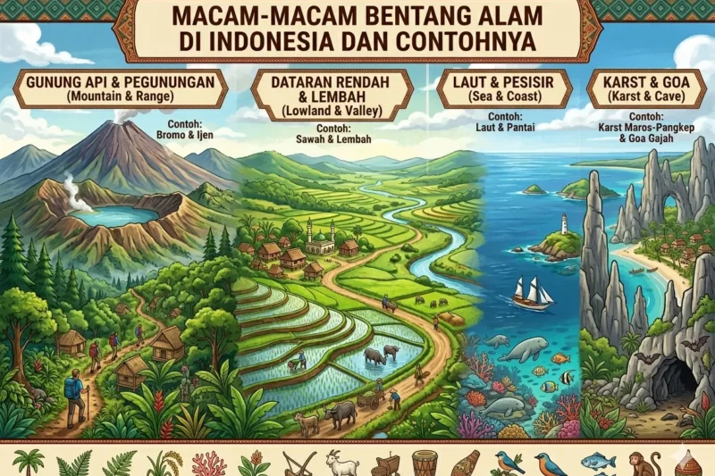 Macam-Macam Bentang Alam di Indonesia dan Contohnya