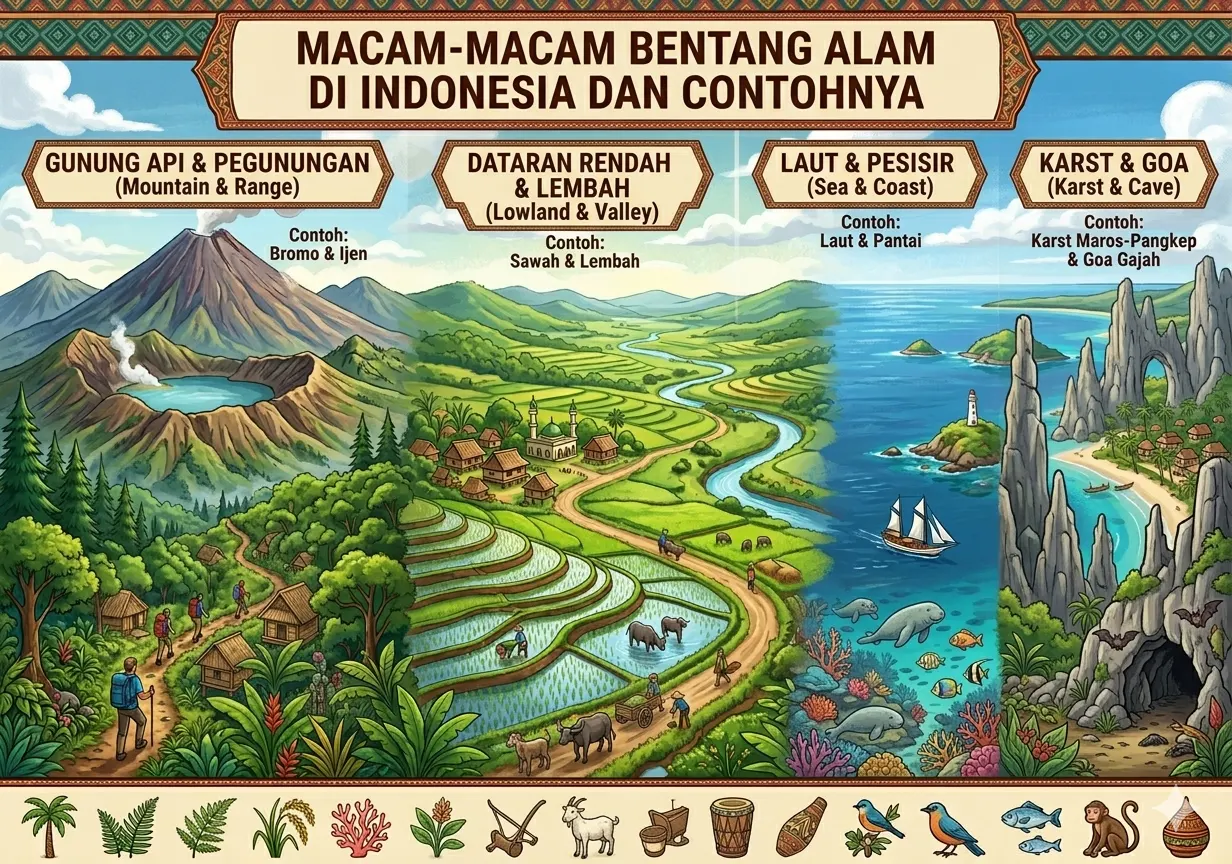 Macam-Macam Bentang Alam di Indonesia dan Contohnya (ft.istimewa)