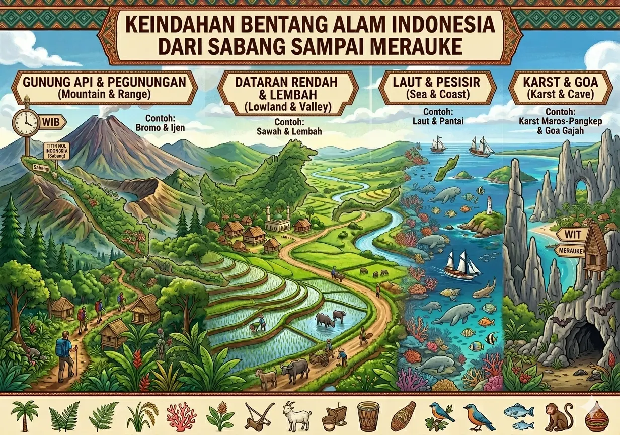 Keindahan Bentang Alam Indonesia dari Sabang sampai Merauke (ft.istimewa)