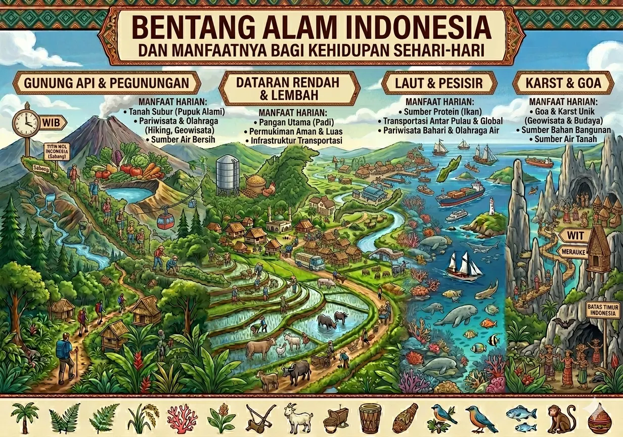 Bentang Alam Indonesia dan Manfaatnya bagi Kehidupan Sehari-hari (ft.istimewa)