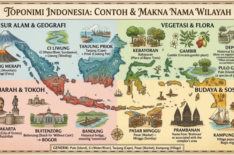 Contoh Toponimi Wilayah dan Artinya
