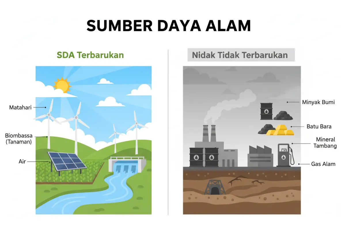 Sumber Daya Alam Terbarukan dan Tidak Terbarukan secara Sederhana (ft.istimewa)